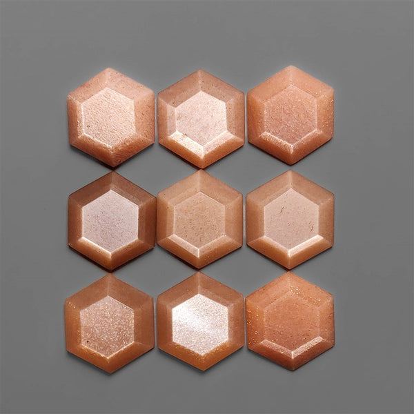 Peach Moonstone Hexagonal Step Cut