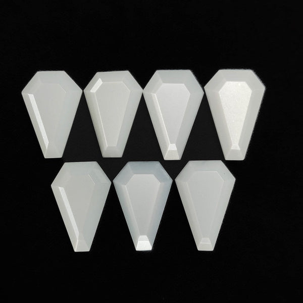Step Cut White Moonstone Coffins Lot