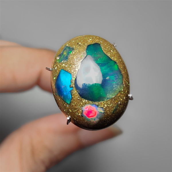 Ethiopian Welo Opal With Galaxy Inlay