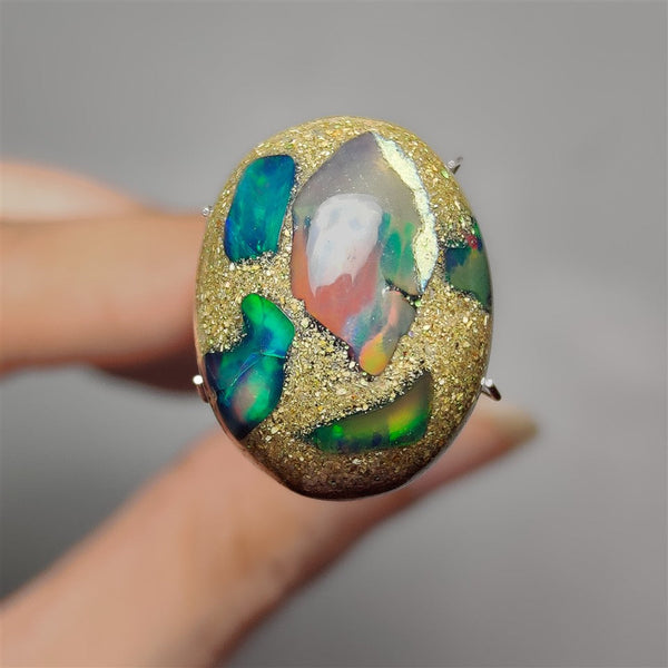 Ethiopian Welo Opal With Galaxy Inlay