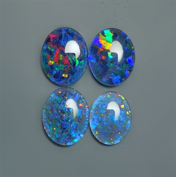 Natural Australian Opal Doublets Lot (with Clear Himalayan Quartz)
