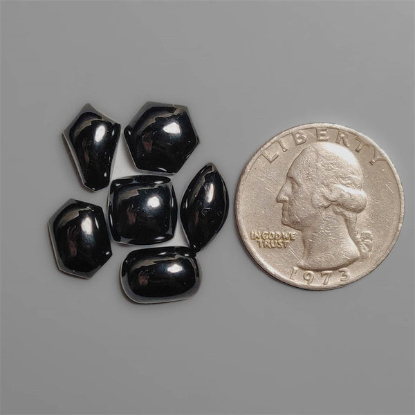Black Onyx Cabochons Lot -3736