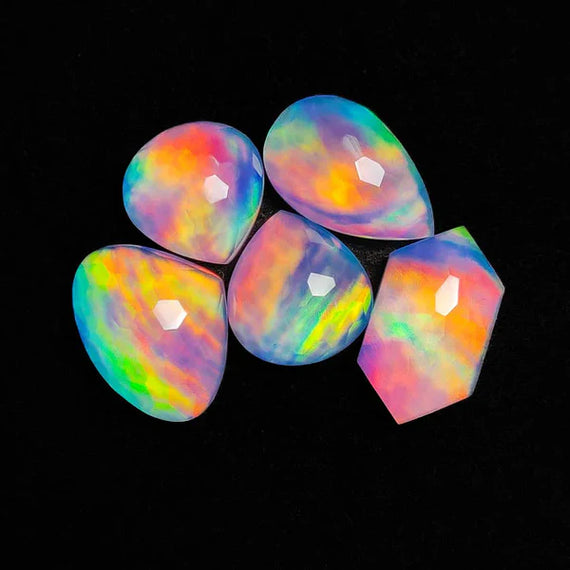 Faceted Aurora Opal Gemstone