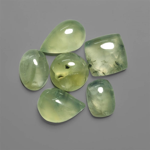 High Grade Gemmy Prehnite Cabochons Lot