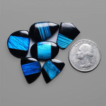 Labradorite Inlay In Black Onyx Cabochons Lot