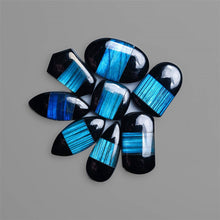Blue Labradorite Inlay in Black Onyx