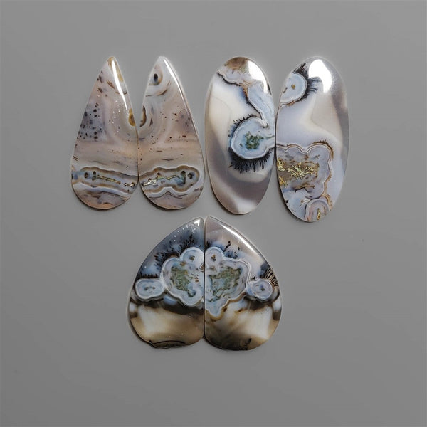 Gray Dendritic Agate Pairs Lot