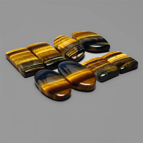 Rare Bicolor Pattern Tiger Eye Cabochons Lot
