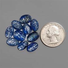 Flashy Blue Kyanite Mughal Carvings Lot