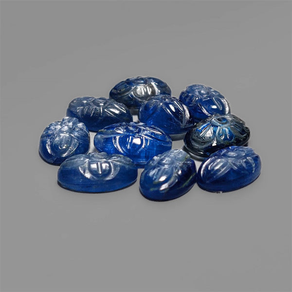 Flashy Blue Kyanite Mughal Carvings Lot