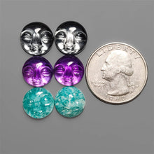 Mix Gemstone Handcarvd Moonface pairs Lot