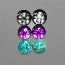 Mix Gemstone Handcarvd Moonface pairs Lot