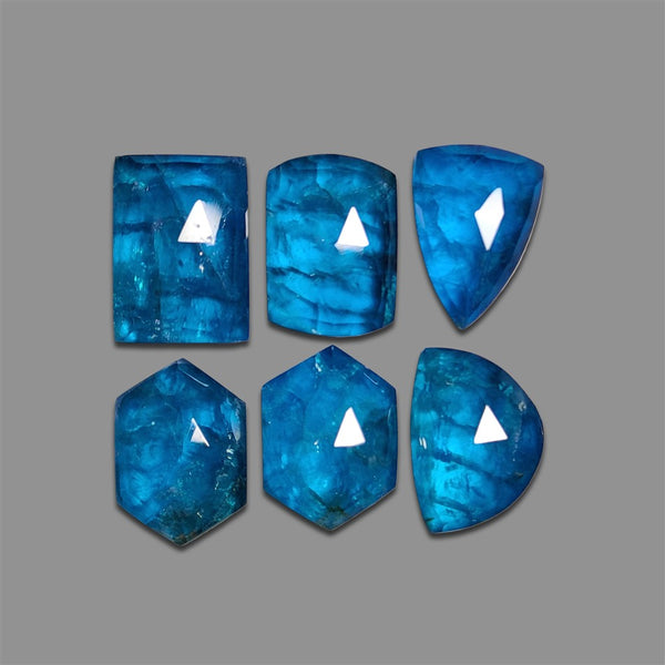 Rose Cut Himalayan Quartz And Neon Apatite Doublets Lot-4914 | Gemstone for sale
