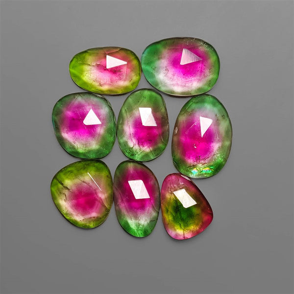 Rose Cut Glass Lot (watermelon tourmaline look-alike)