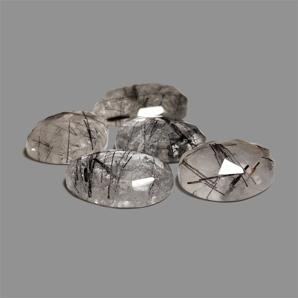 Rose Cut Black Rutilated Quartz Lot