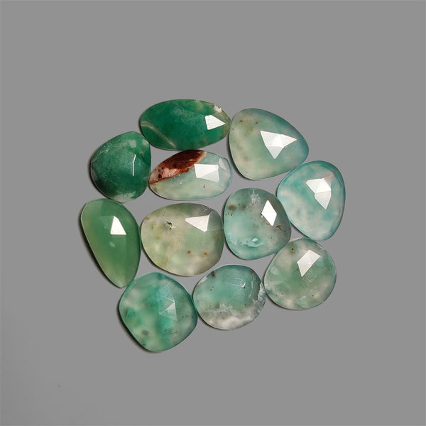 Rose Cut Gemmy Aqua Chrysoprase Lot-4854 | Gemstone for sale