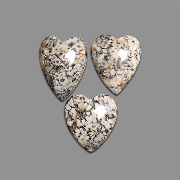 Spiderweb Unique Patterned Dendritic Opal Hearts Lot-4919 | Gemstone for sale