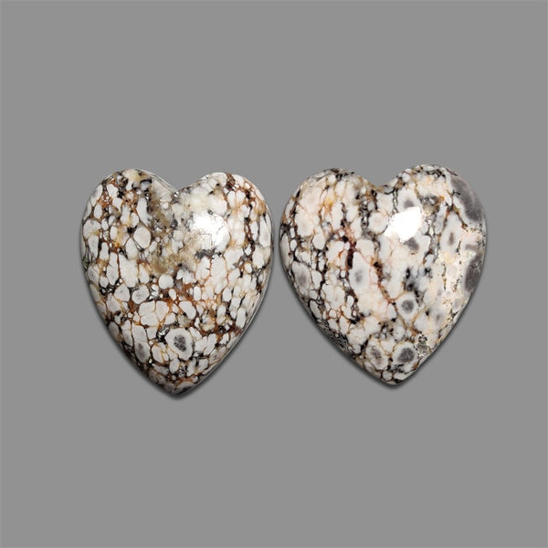 Spiderweb Unique Patterned Dendritic Opal Hearts Lot-4920 | Gemstone for sale