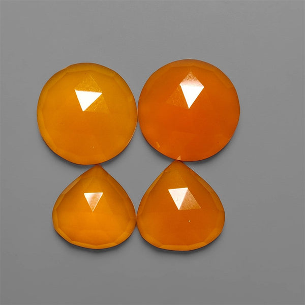 Rose Cut Carnelian Agate Pair Lot