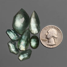 Green Fluorite and Mother Of Pearl Doublets Lot