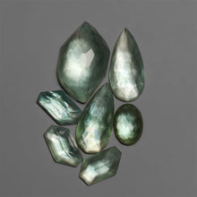 Green Fluorite and Mother Of Pearl Doublets Lot