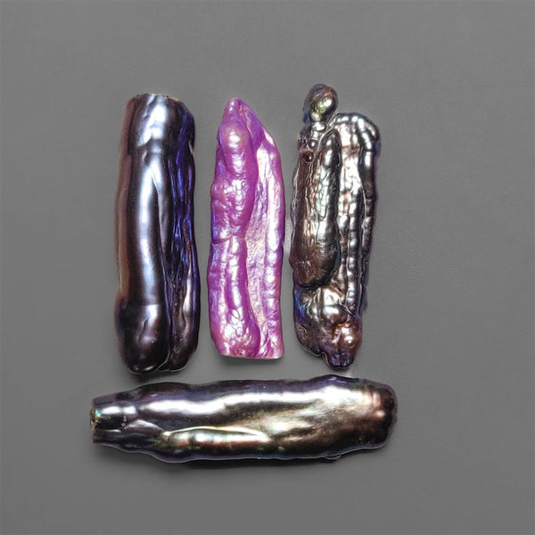 Raw Dark Biwa Pearls Lot 