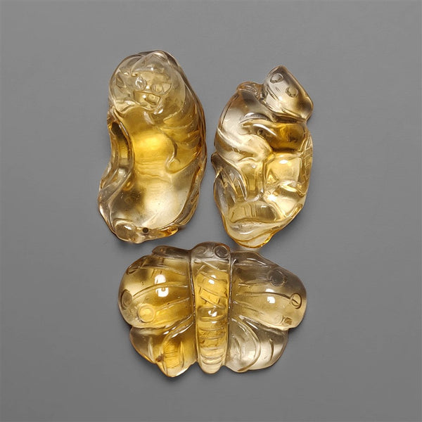 High Grade Handcarved Citrines Lot