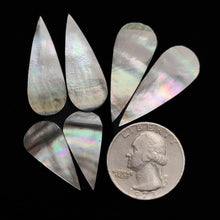 Rainbow Tahitian Mother Of Pearl Cabochons Pair Lot