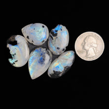 Rainbow Moonstone With Black Tourmaline Inclusion Cabochons Lot