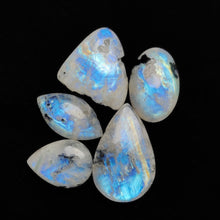Rainbow Moonstone With Black Tourmaline Inclusion Cabochons Lot