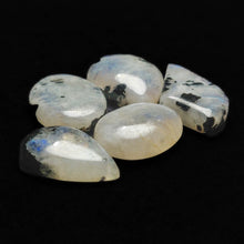 Rainbow Moonstone With Black Tourmaline Inclusion Cabochons Lot