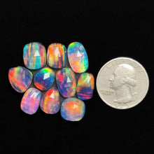 Rose Cut Crystal And Aurora Opal Doublets Lot