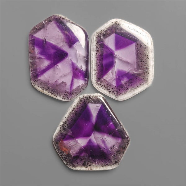 Trapiche Amethyst Slice Cabochons Lot