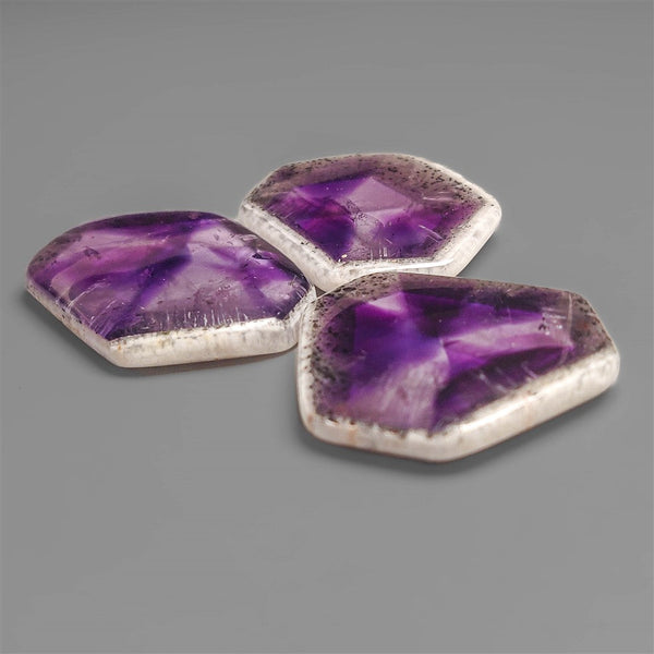Trapiche Amethyst Slice Cabochons Lot