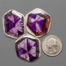 Trapiche Amethyst Slice Cabochons Lot