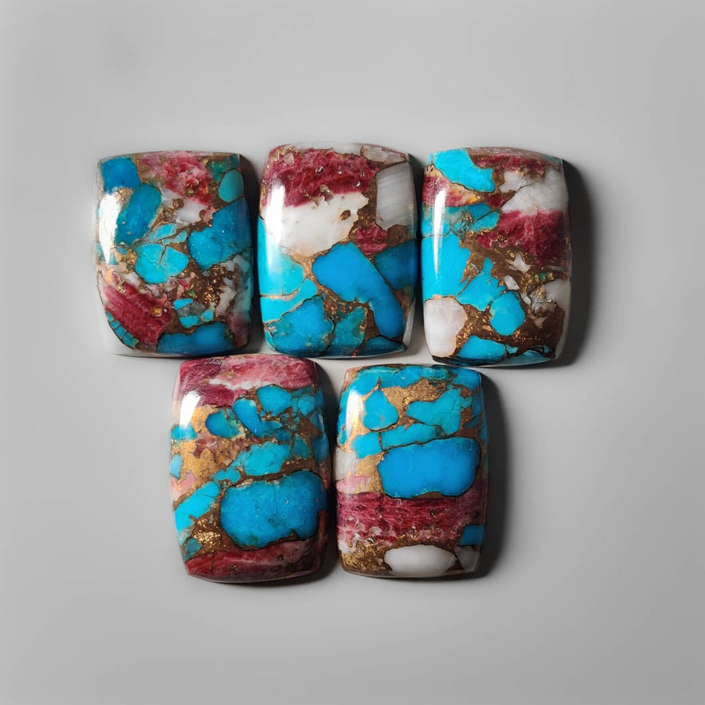 Spiny Oyster Mohave Turquoise Cabs Lot 2145 - Main Image