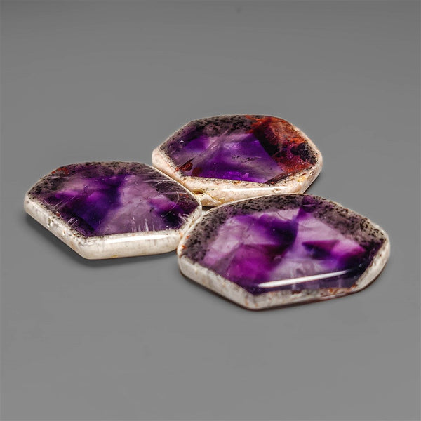 Trapiche Amethyst Slice Cabochons Lot