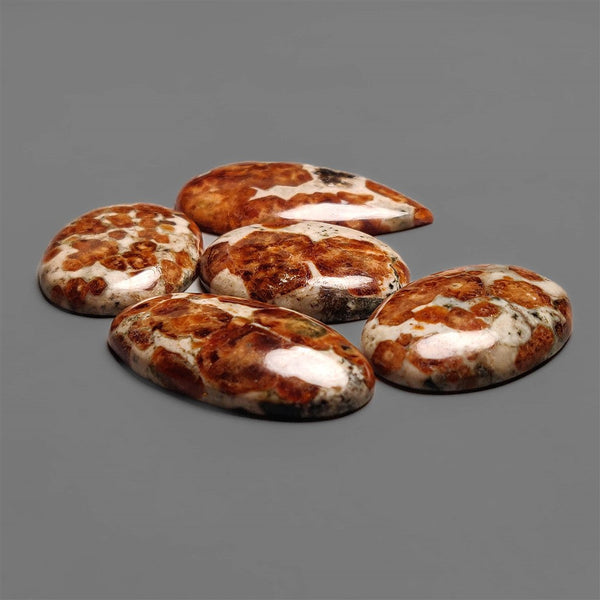 Garnet In Limestone Cabochons Lot
