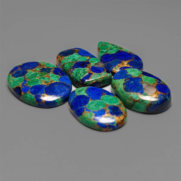 Compressed Azurite And Malachite In Bronze Lot