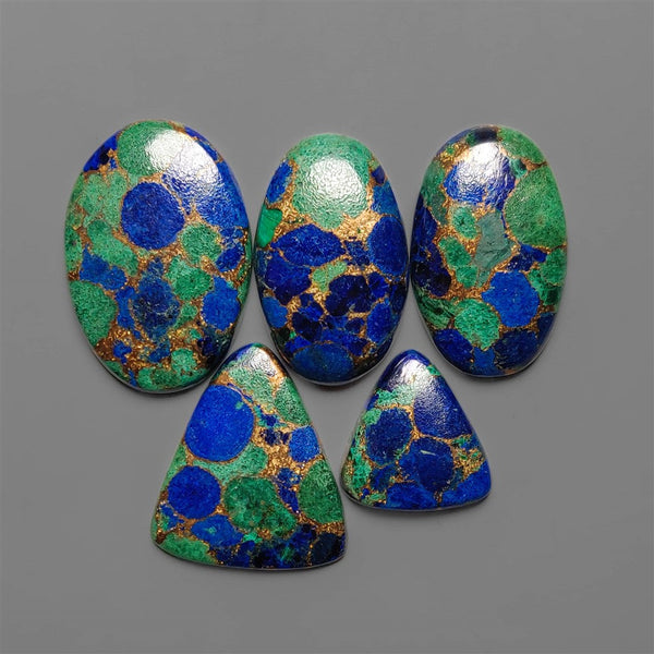 Compressed Azurite And Malachite In Bronze Lot
