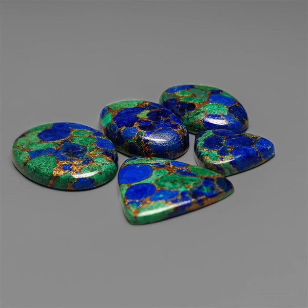 Compressed Azurite And Malachite In Bronze Lot