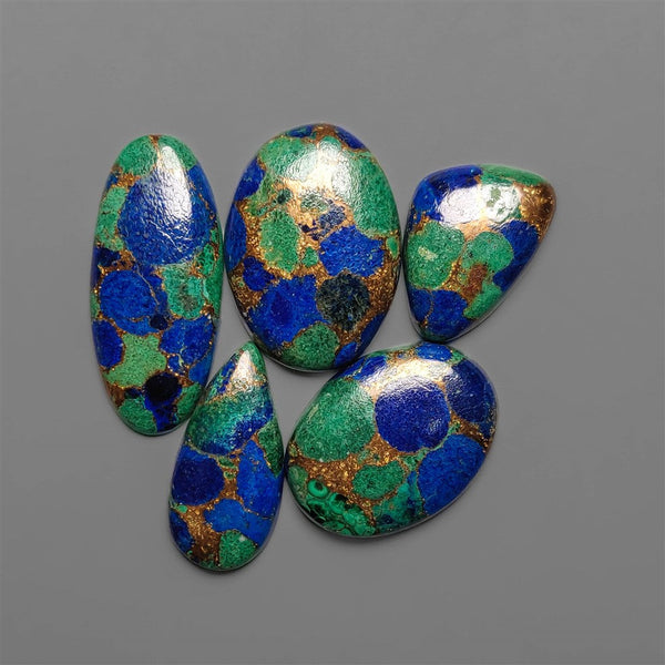 Compressed Azurite And Malachite In Bronze Lot