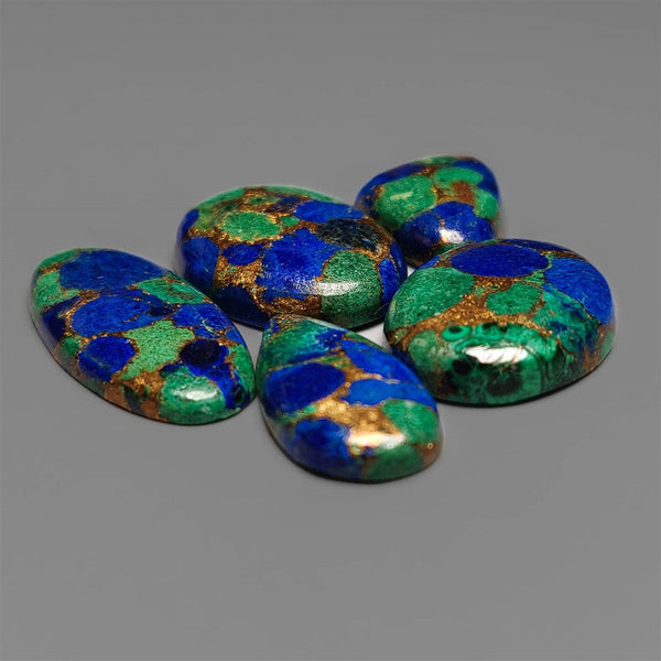 Compressed Azurite And Malachite In Bronze Lot