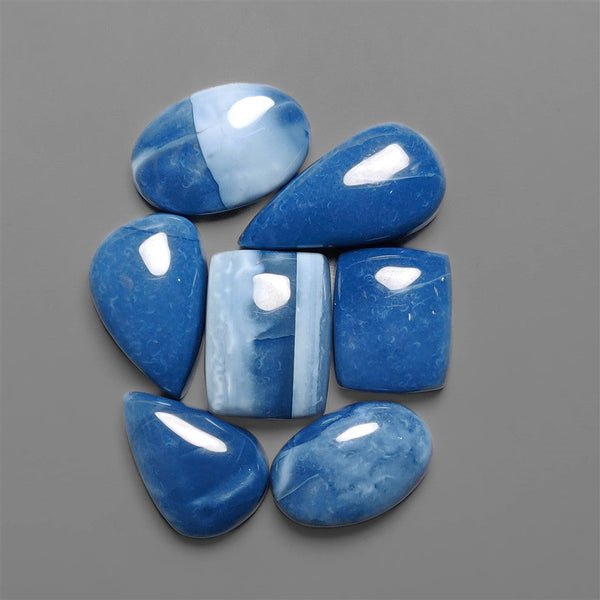 Natural Dark Owhyee Blue Opal Cabochons Lot