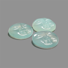 Handcarved Paraiba Chalcedony Moonfaces Lot