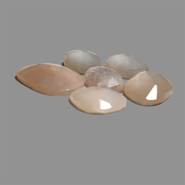 Rose Cut Grey Moonstones Lot
