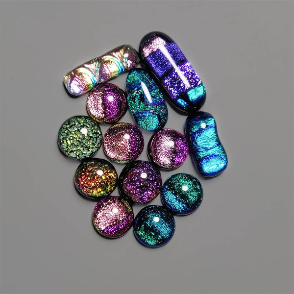 Dichroic Glass Cabochons Lot