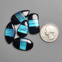 Labradorite Inlay In Black Onyx Lot