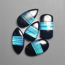 Labradorite Inlay In Black Onyx Lot