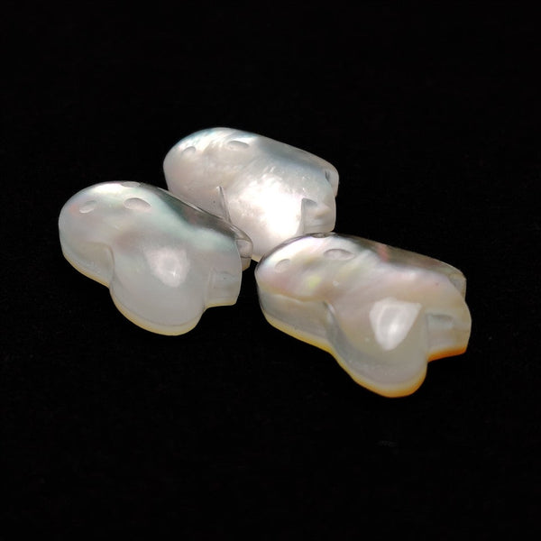 Himalayan Quartz And Mother Of Pearl Ghost Carvings Lot